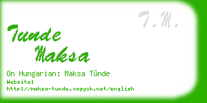 tunde maksa business card